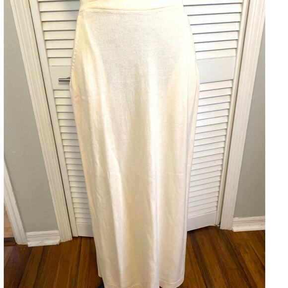 Peruvian Connection Skirt Sweater Large‎ Beige D Orsay Knit Lagen look Midi - Picture 1 of 8